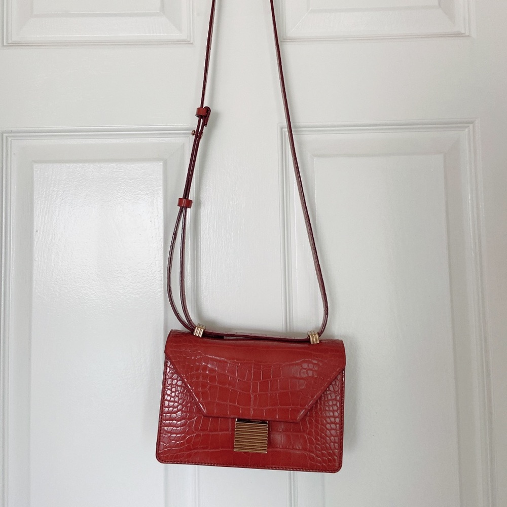 Charles & Keith Brick Red Cross bag